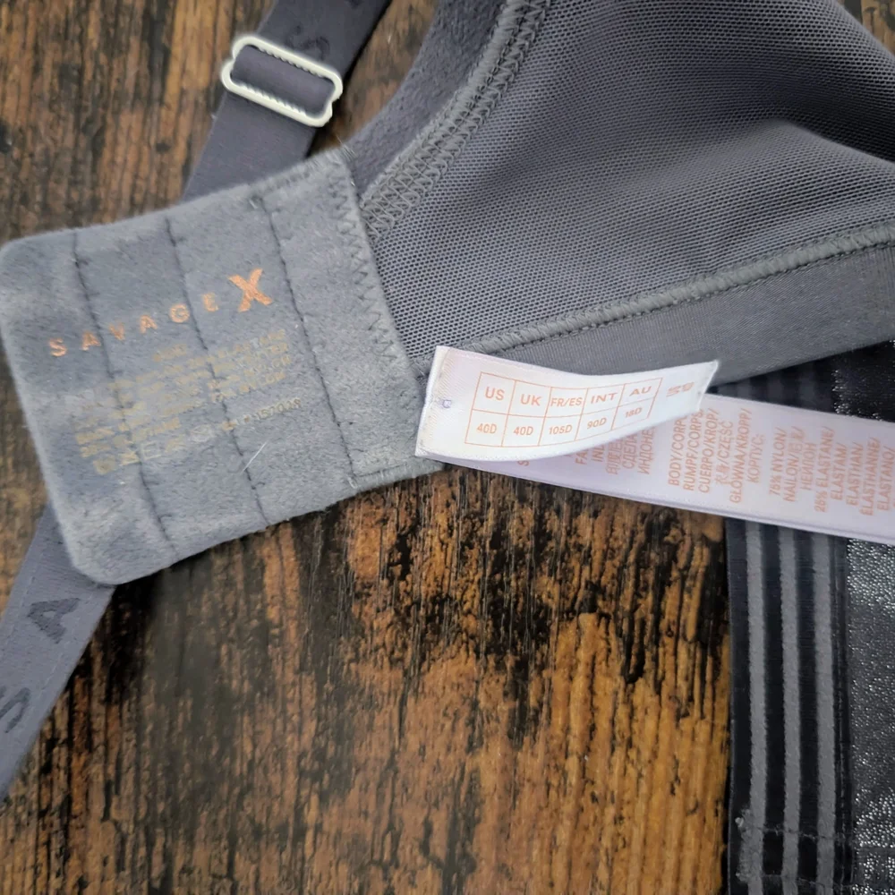 Savage X Fenty Shimmering Gray Bra - Picture 4 of 6